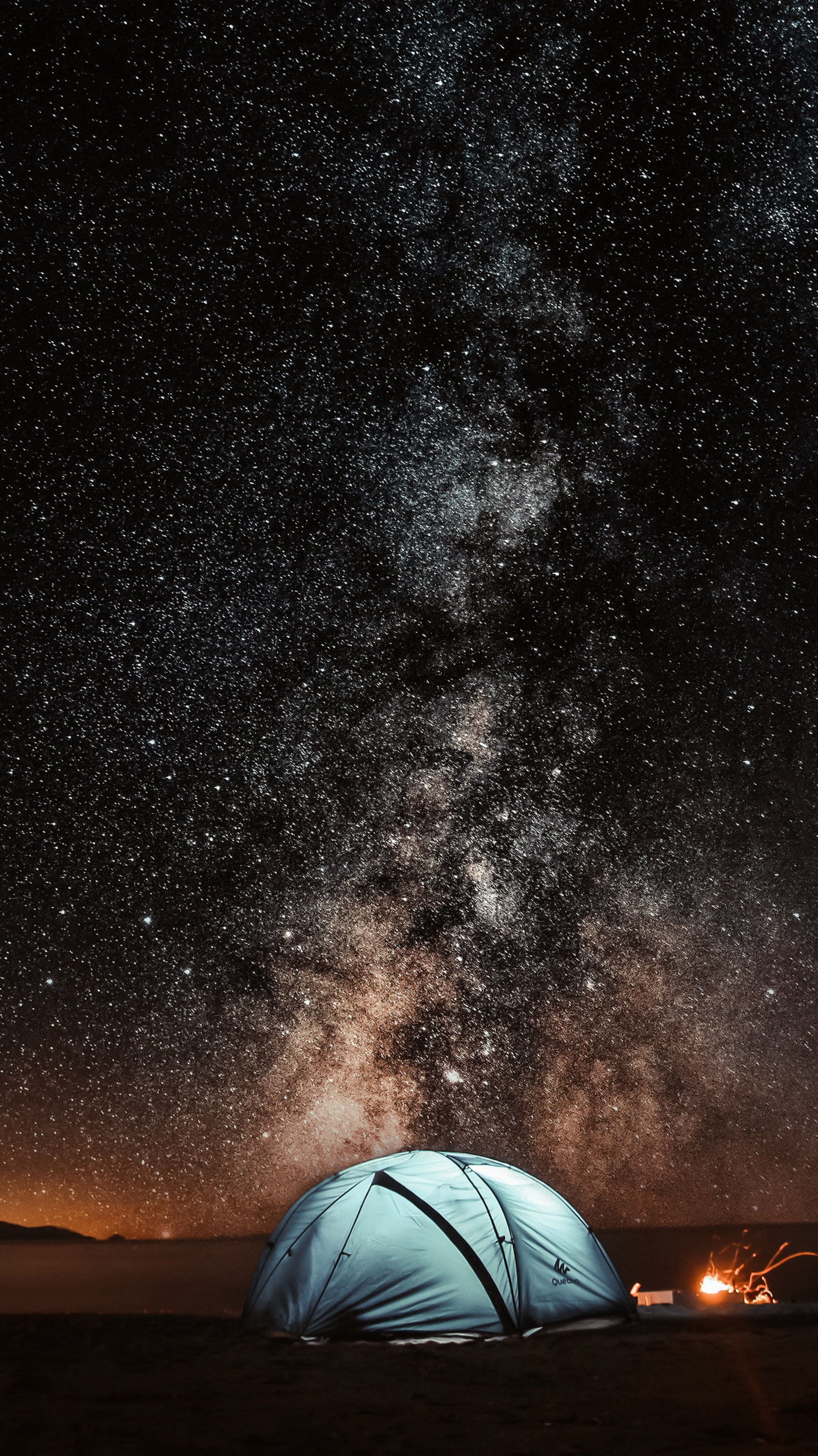 Tenda campeggio sotto via lattea, 2160x3840 Full HD Verticale, iPhone