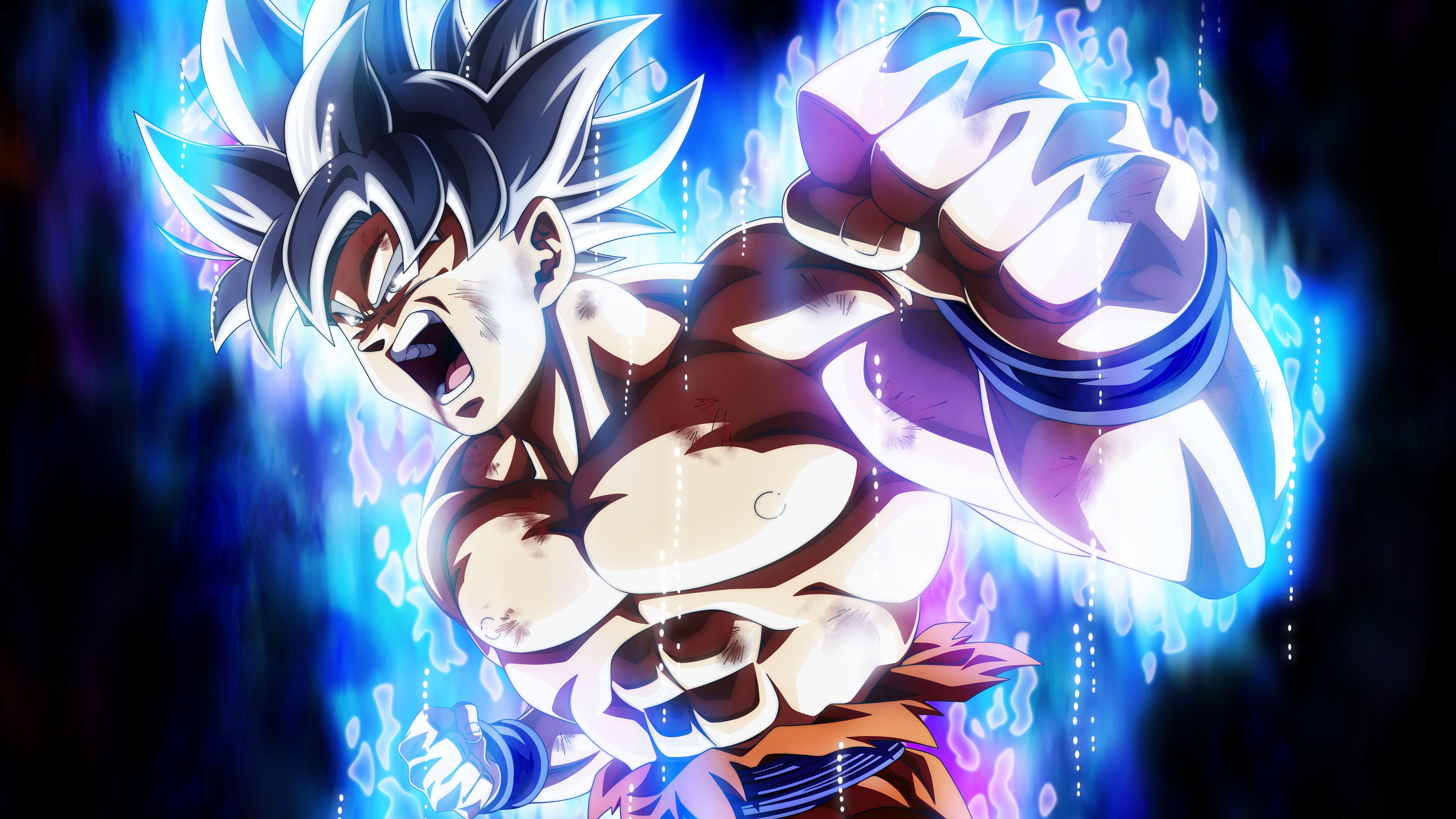 Goku Ultra Istinto, Dragon Ball Super, anime di Akira Toriyama, 7680x4320 4K Ultra HD, Monitor 4K