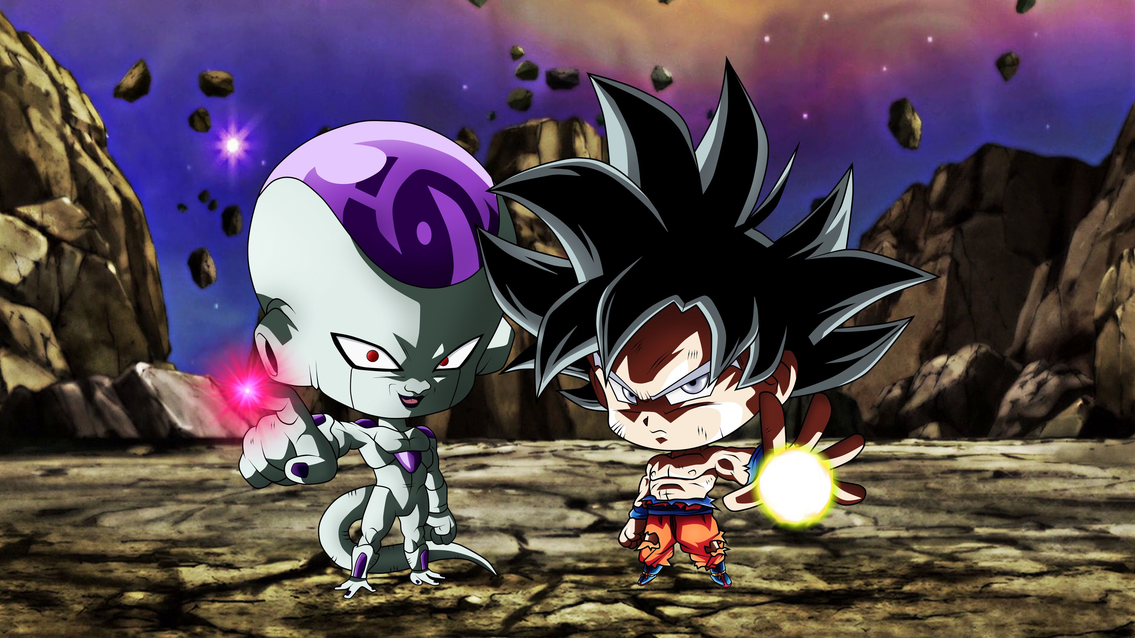 Chibi Goku Ultra Istinto e Freezer, 3840x2160 UHD, PC 4K
