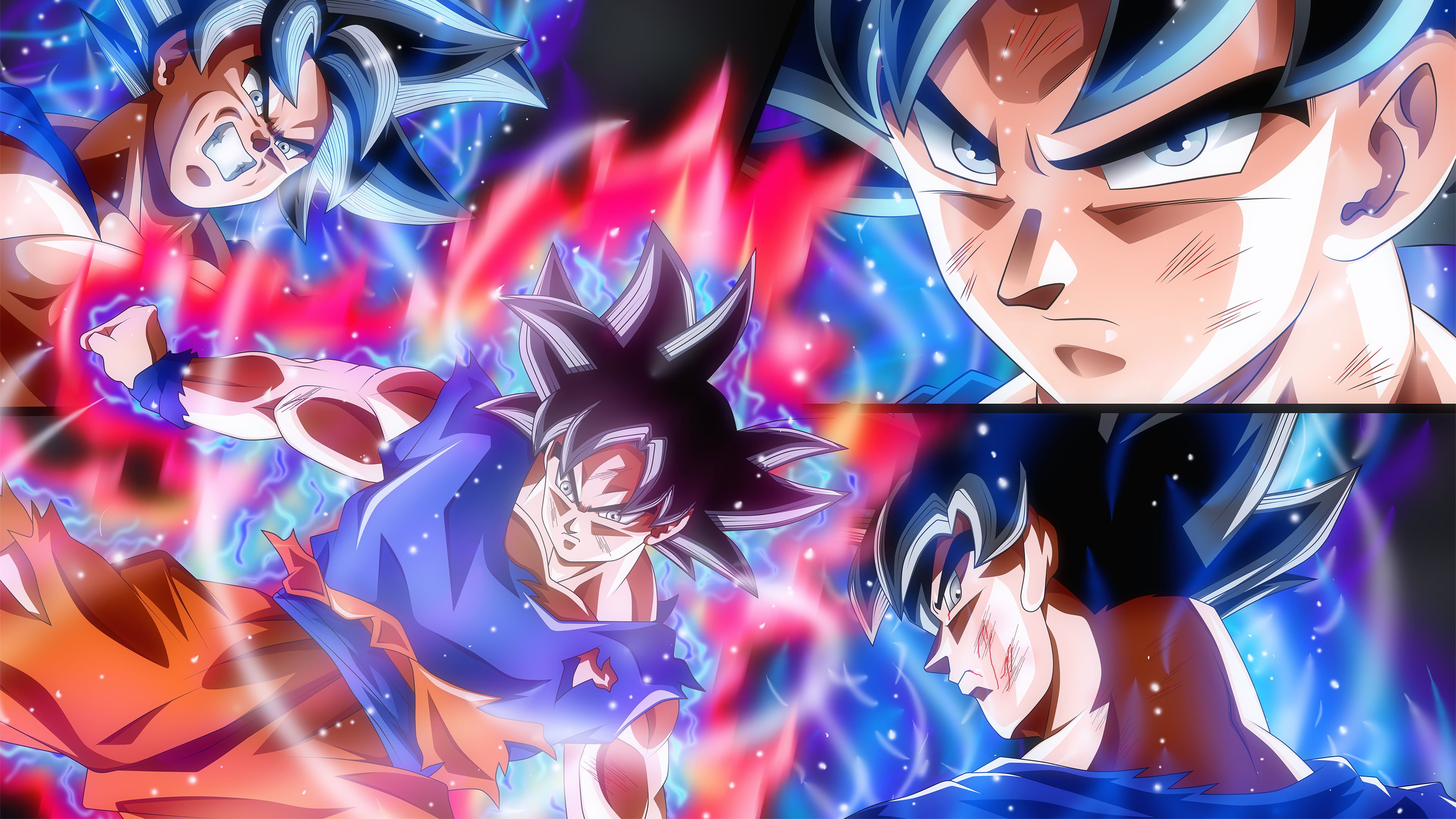Goku Ultra Istinto collage, 3840x2160 4K, Monitor 4K