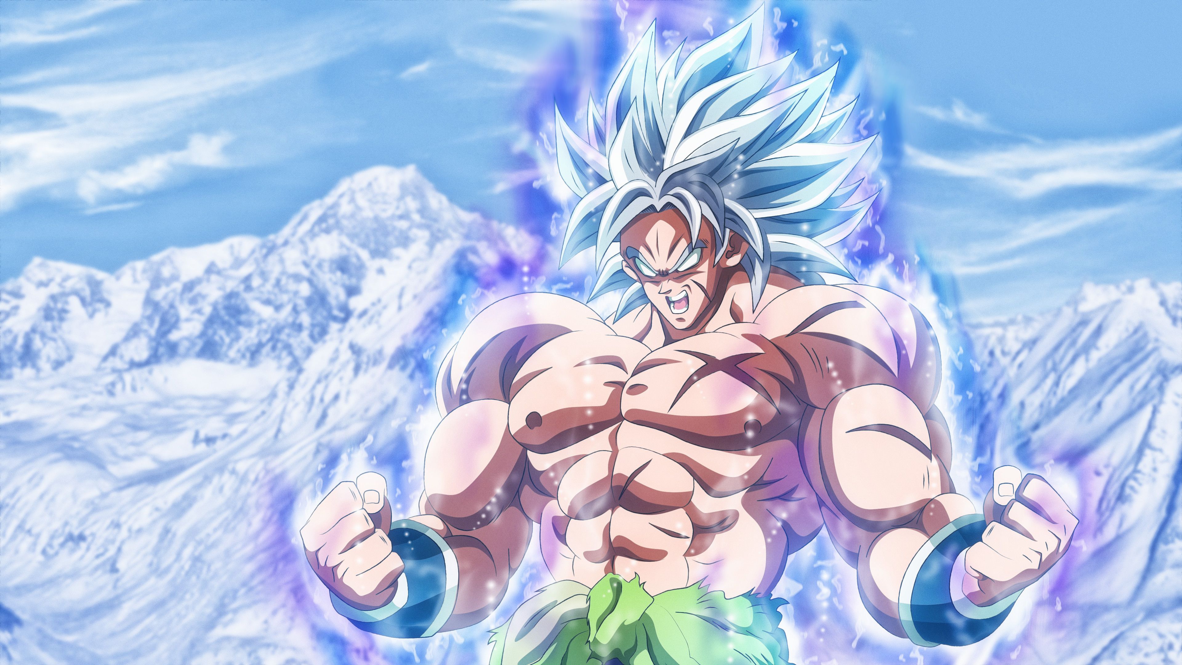 Broly Dragon Ball Super montagne innevate, 3840x2160 UHD, PC 4K