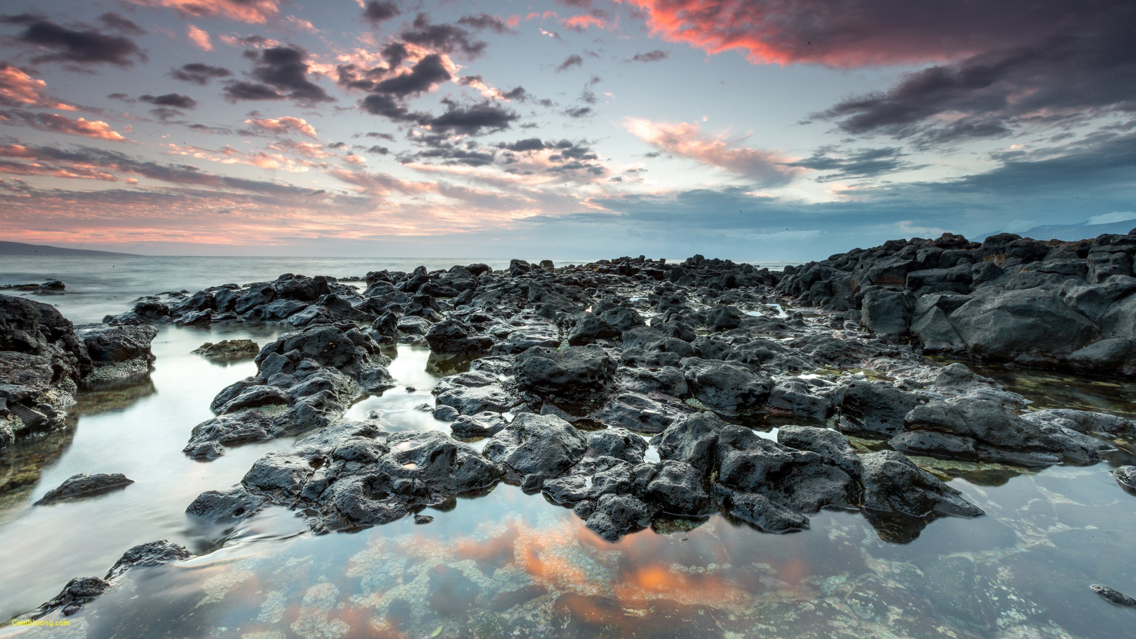 Rocce laviche costa tramonto, 3840x2160 4K, Desktop 4K