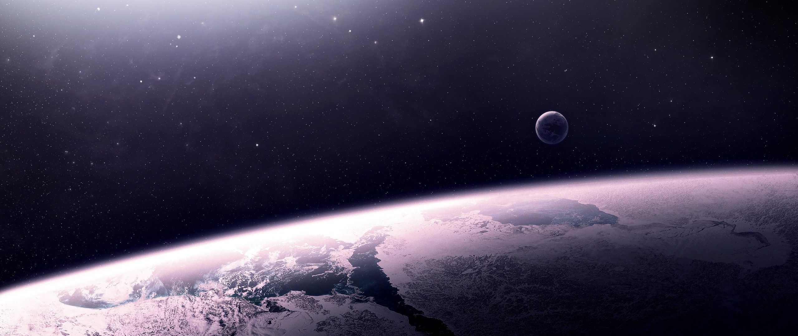 Terra vista dallo spazio, luna, 2560x1080 Ultrawide, Monitor Gaming
