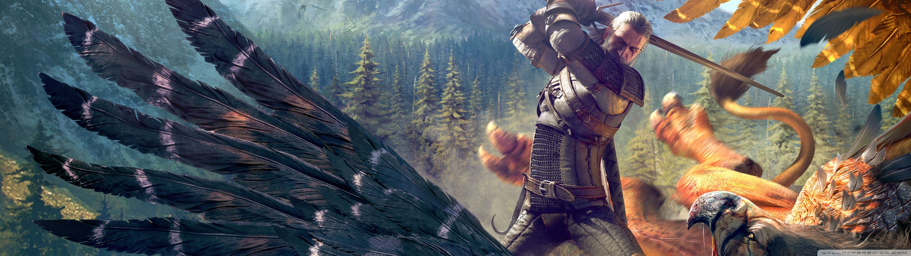 The Witcher 3 Geralt battaglia, RPG, 3840x1080 21:9, Ultrawide