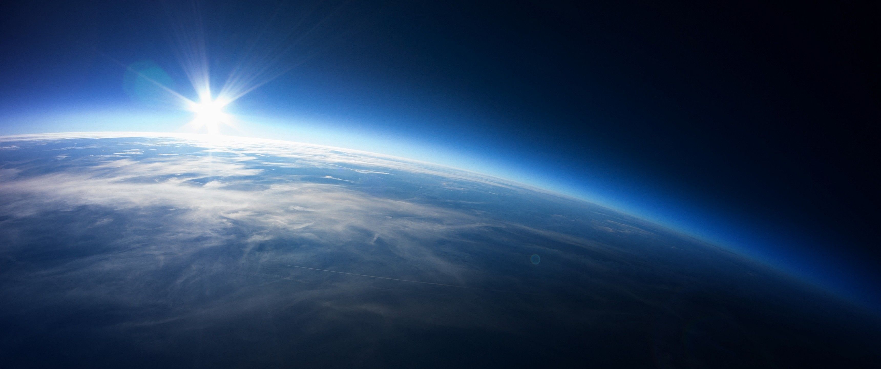 Terra vista dallo spazio, 3440x1440 Panoramico, Dual Screen