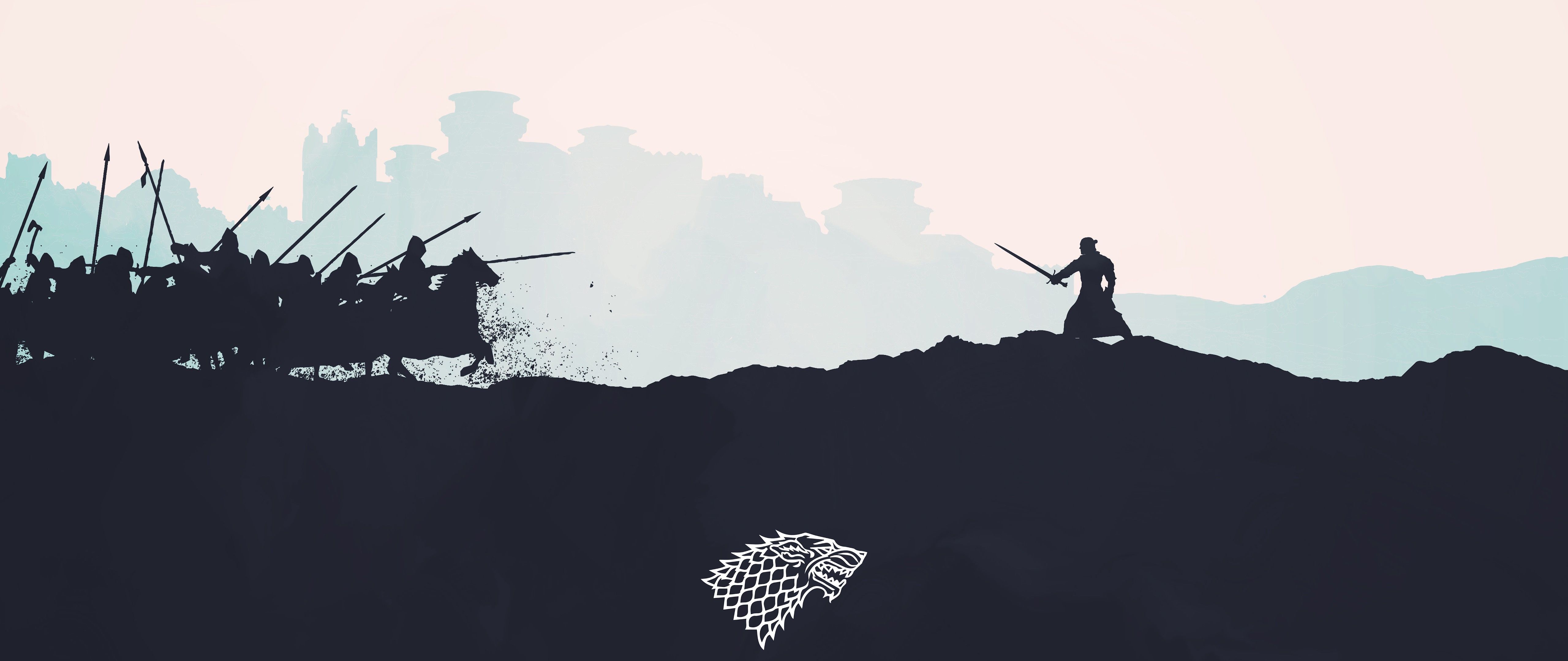 Game of Thrones Stark battaglia minimalista, 5120x2160 21:9, Ultrawide