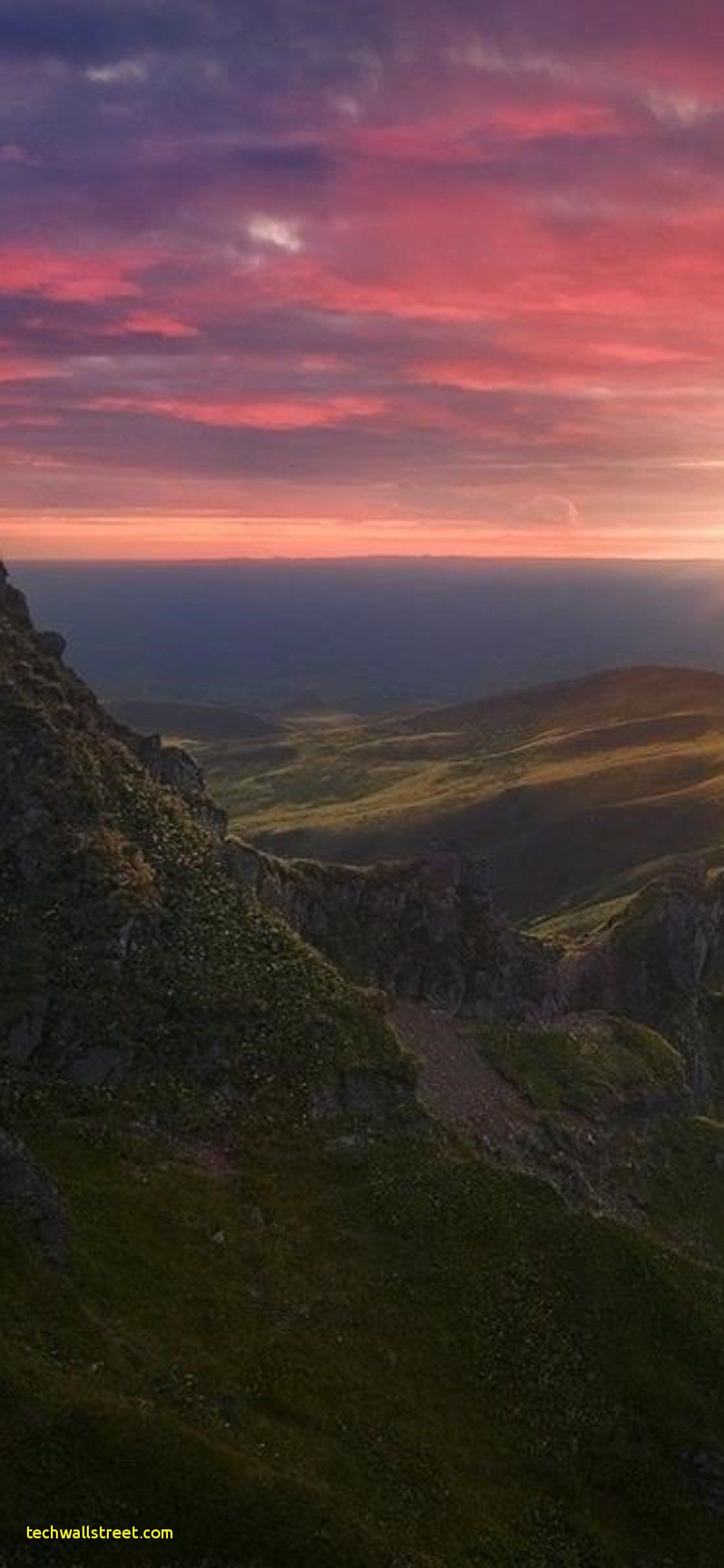 Valle montana al tramonto, 1125x2436 Verticale, Telefono