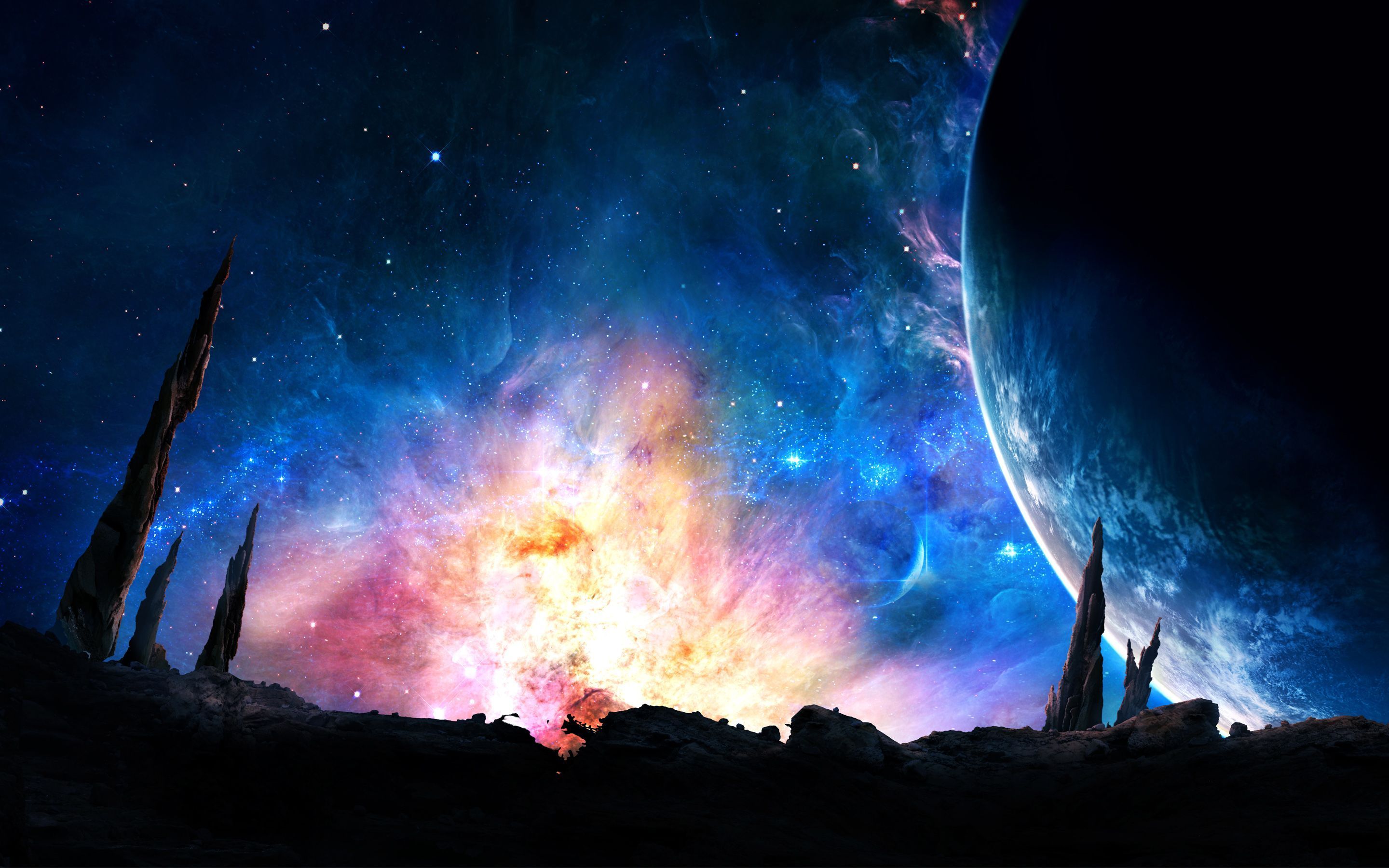 Nebulosa spaziale con pianeta, 2880x1800 WQXGA, PC