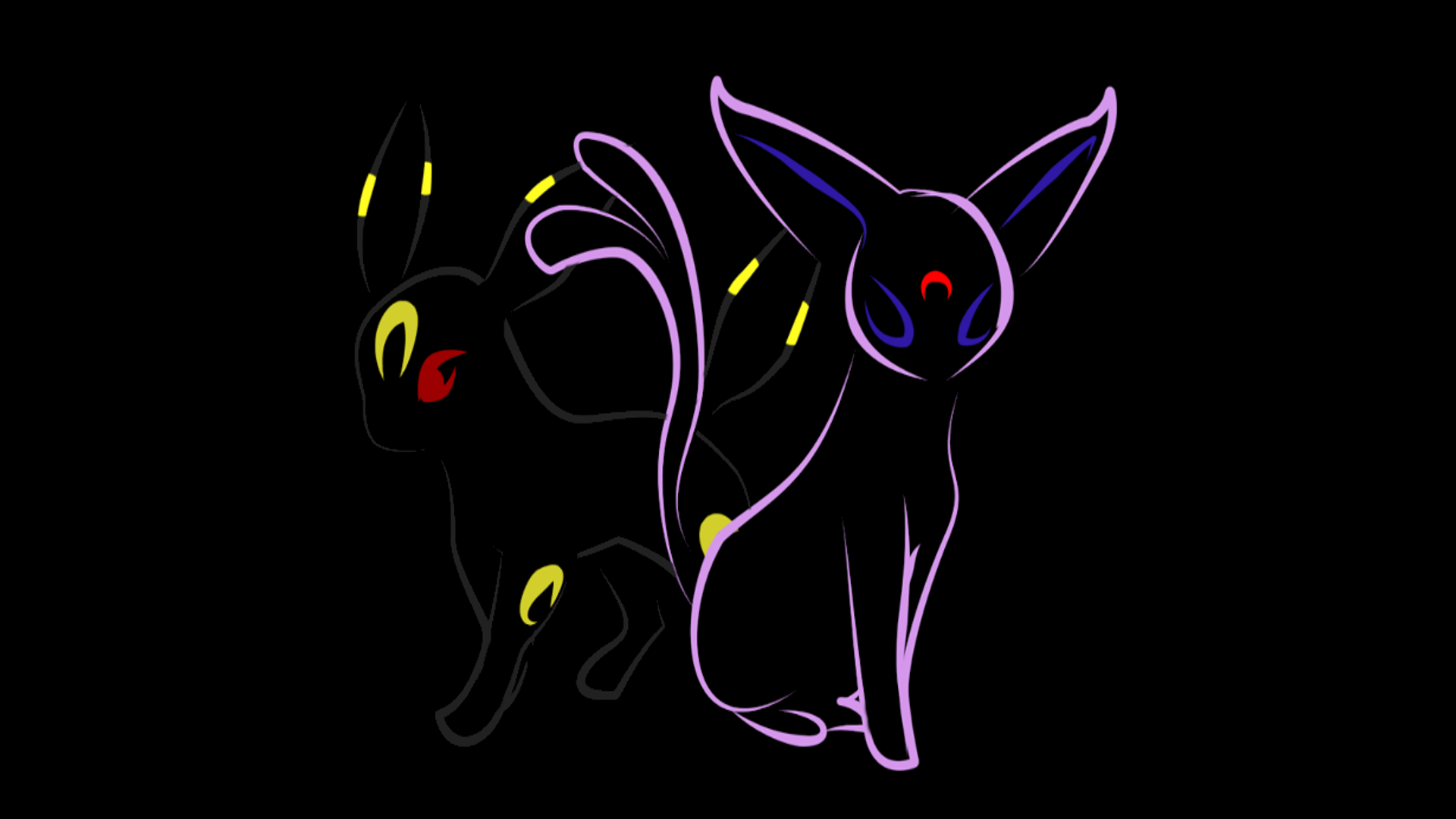 Umbreon ed Espeon Pokémon, 1280x846 720p, PC