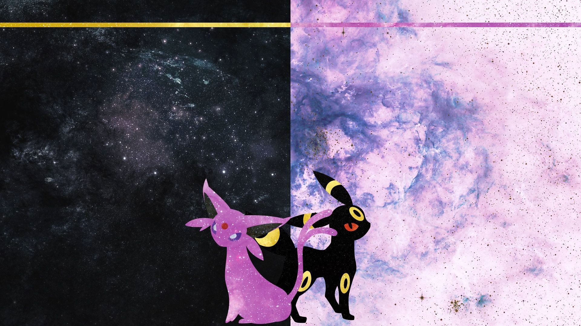 Umbreon ed Espeon sotto la luna, 1024x1024 HD, Desktop