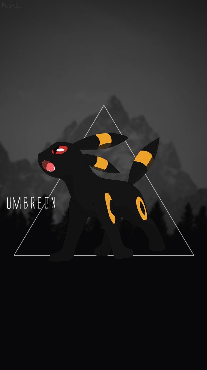 Umbreon Pokemon minimalista scuro, 720x1283 Verticale, OnePlus