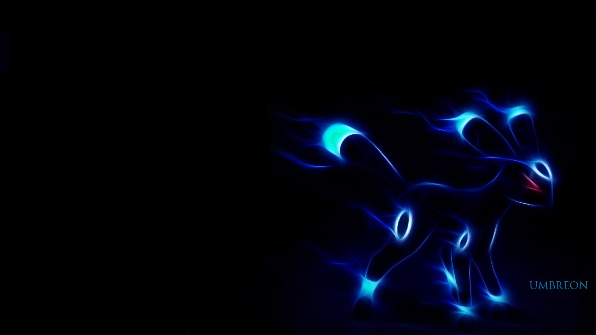Umbreon contorno blu luminoso, 1920x1080 Full HD 1080p, Desktop