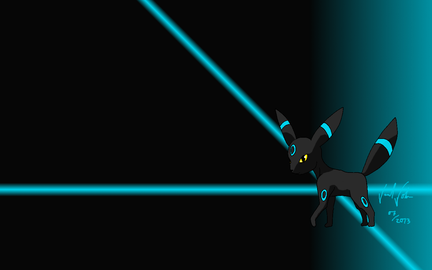Umbreon Pokemon linee neon, 1440x900 720p, PC