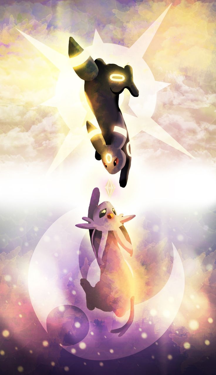 Umbreon ed Espeon Pokémon, 736x1275 Verticale, Telefono