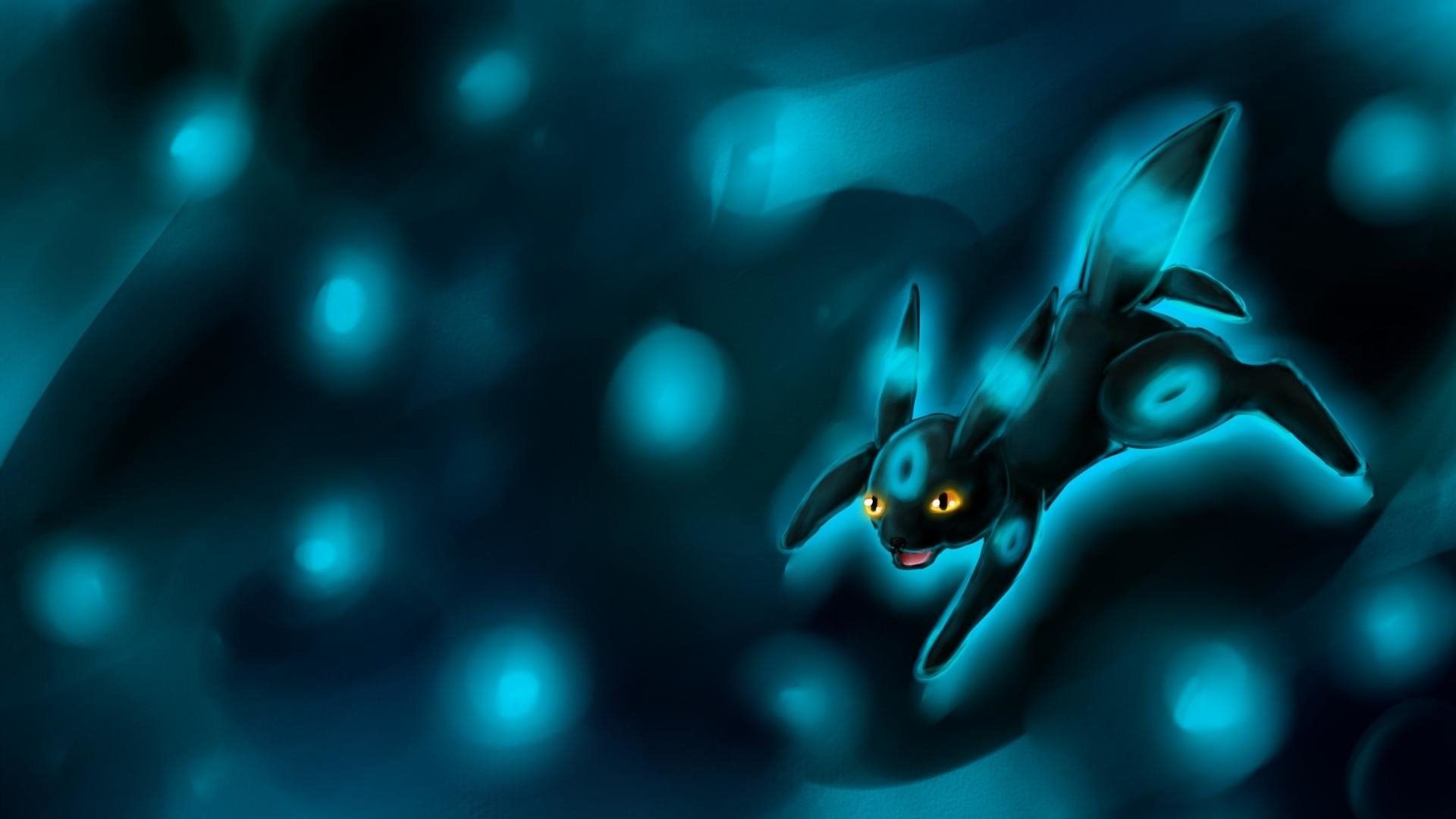 Umbreon Pokemon luci blu, 1920x1080 Full HD 1080p, PC