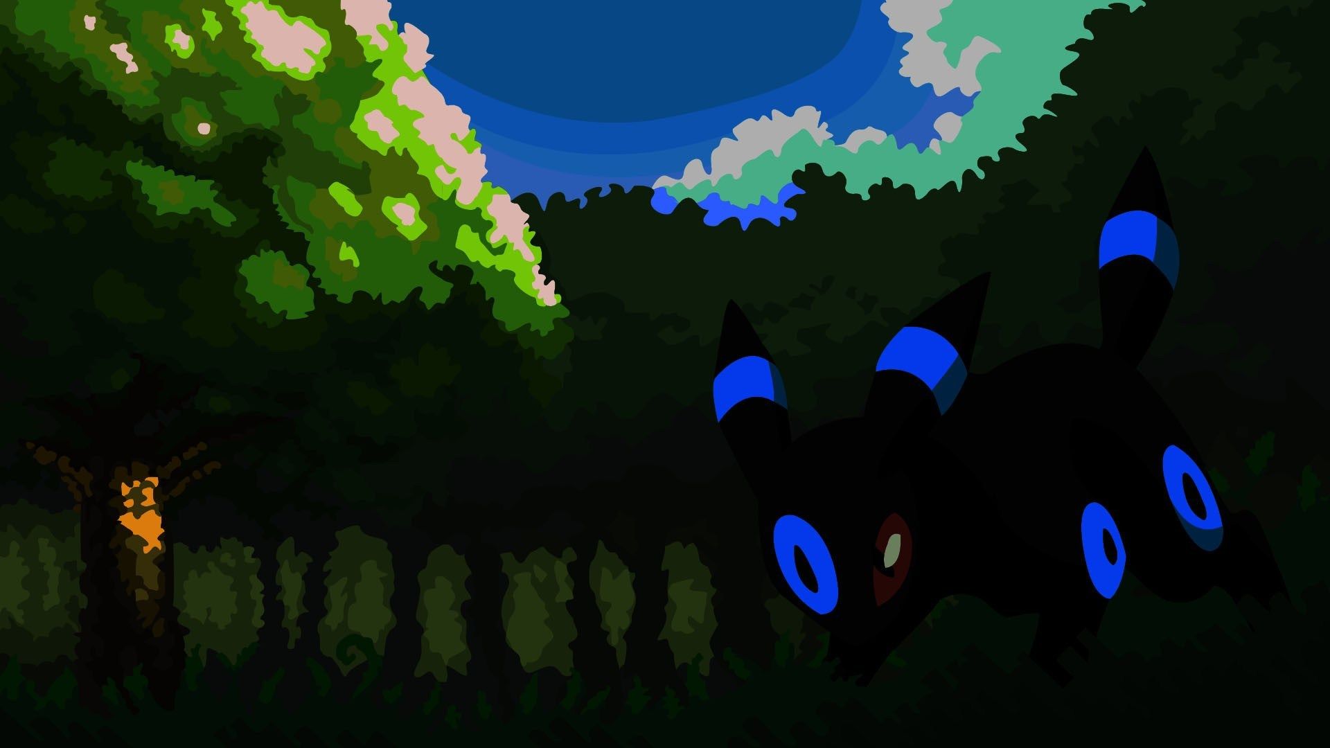 Umbreon nella foresta notturna, 1920x1080 Full HD, Desktop