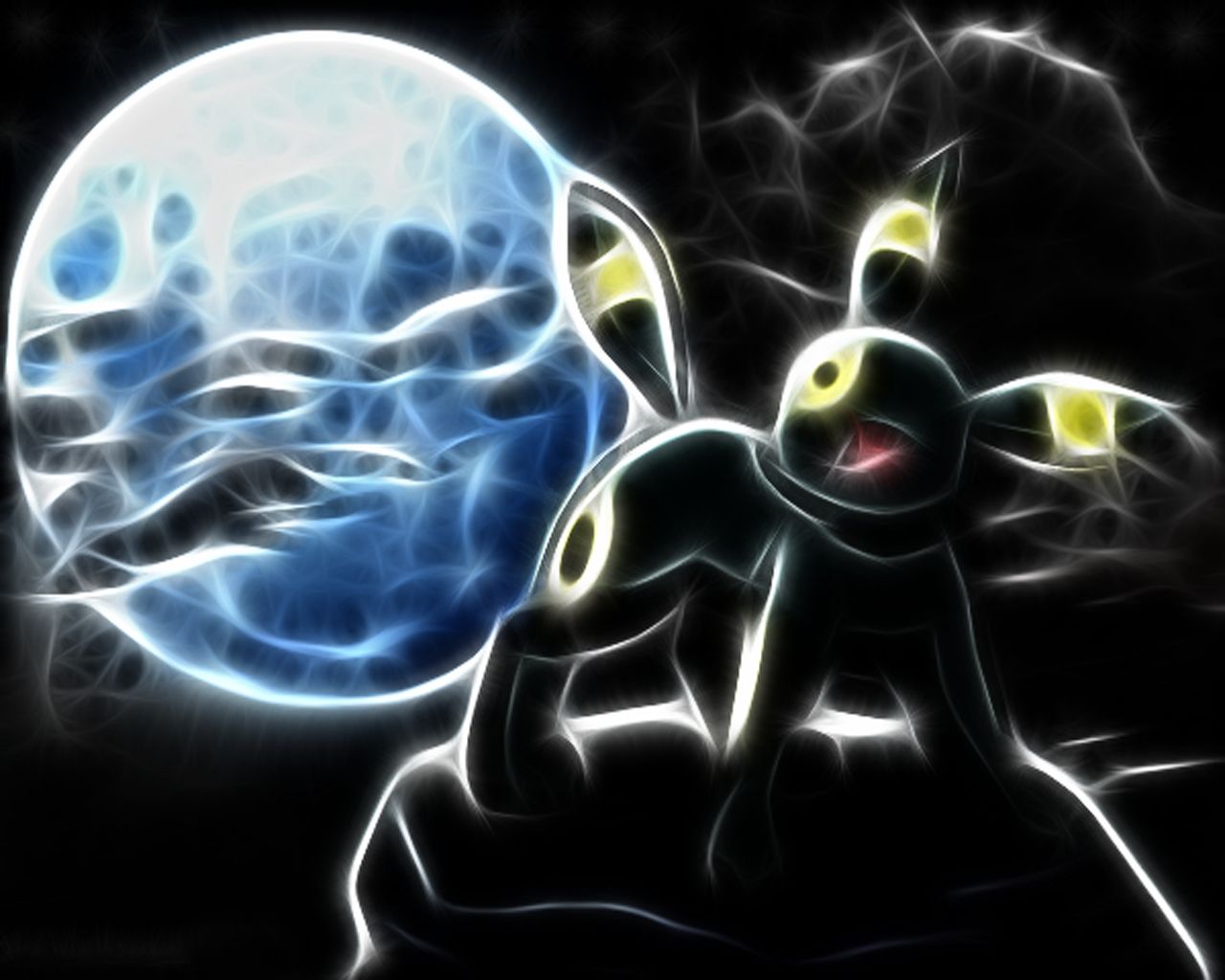 Umbreon Pokemon effetto Fractalius, 1280x1024 720p, Laptop