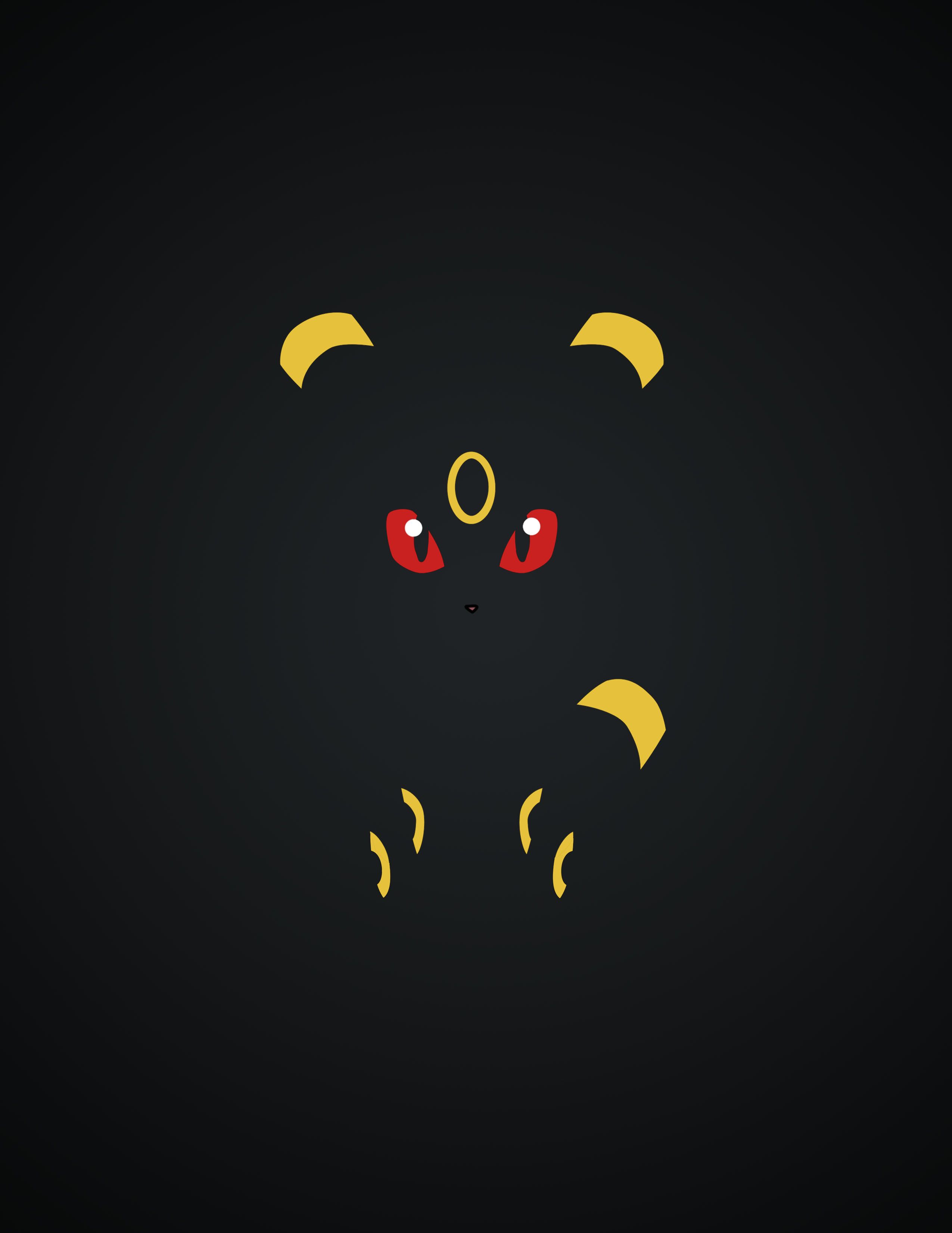 Umbreon minimalista sfondo nero, 2550x3300 Full HD Verticale, iPhone