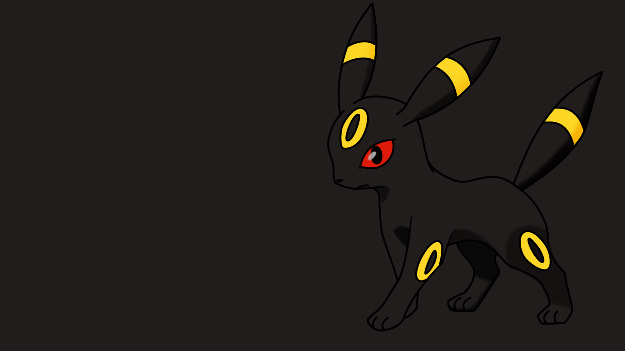 Umbreon silhouette artistica, 1920x1080 Full HD, PC Desktop