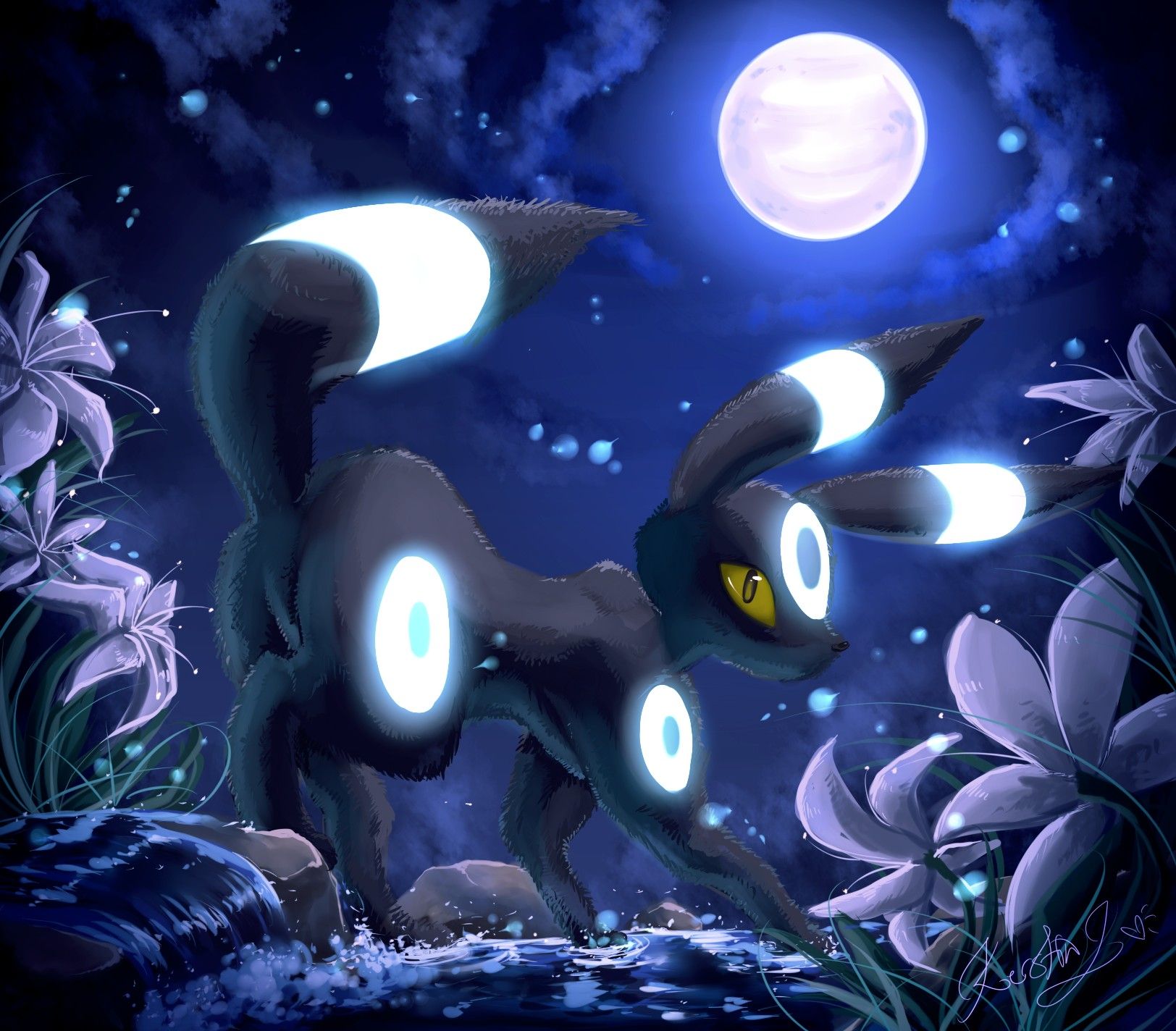 Umbreon shiny sotto la luna, 1624x1424 HD Ready, Desktop