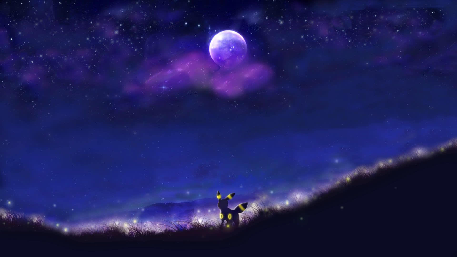 Umbreon sotto la luna, 1920x1080 Full HD 1080p, PC