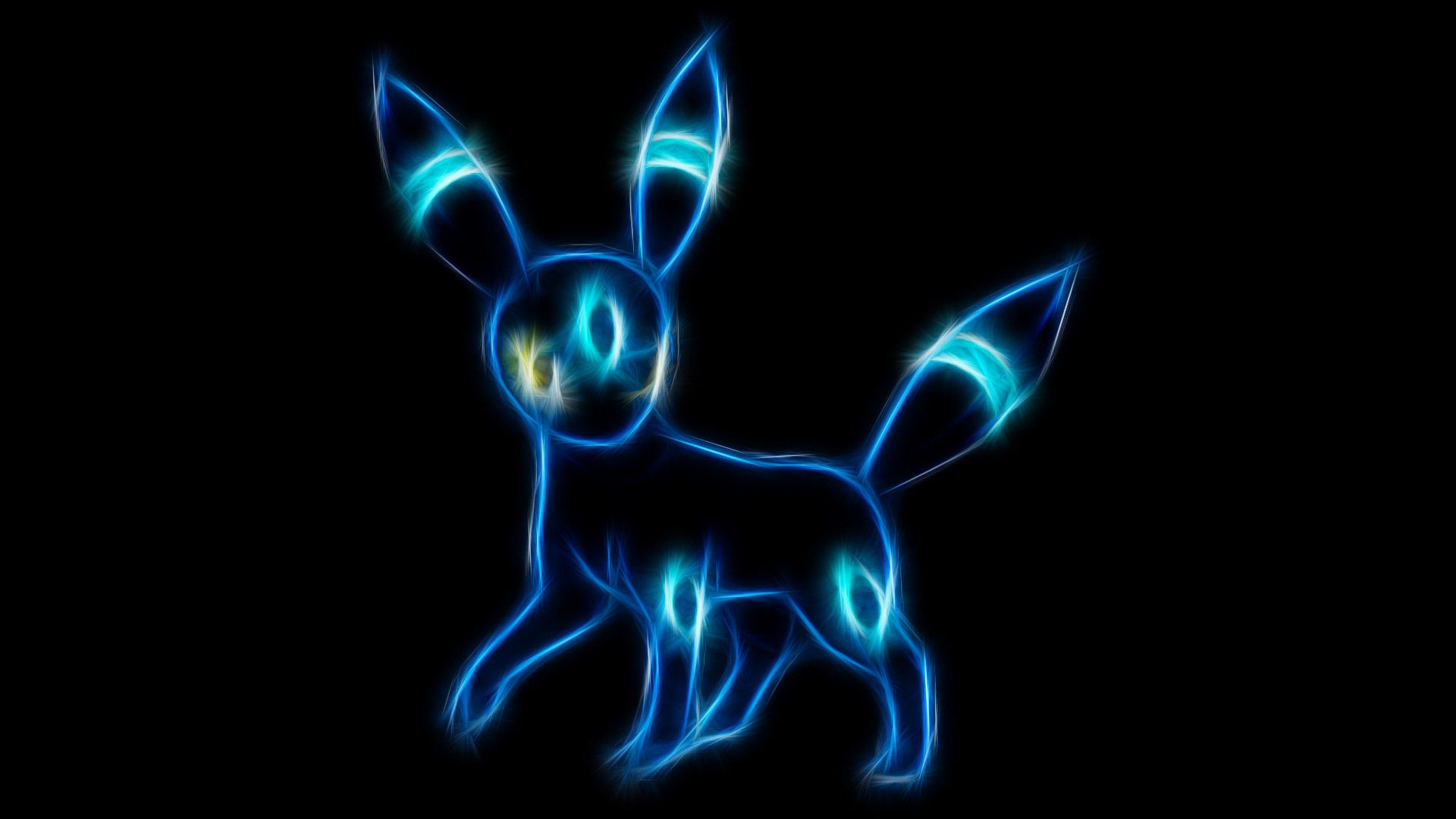 Umbreon Shiny neon blu, 1920x1080 Full HD 1080p, Desktop