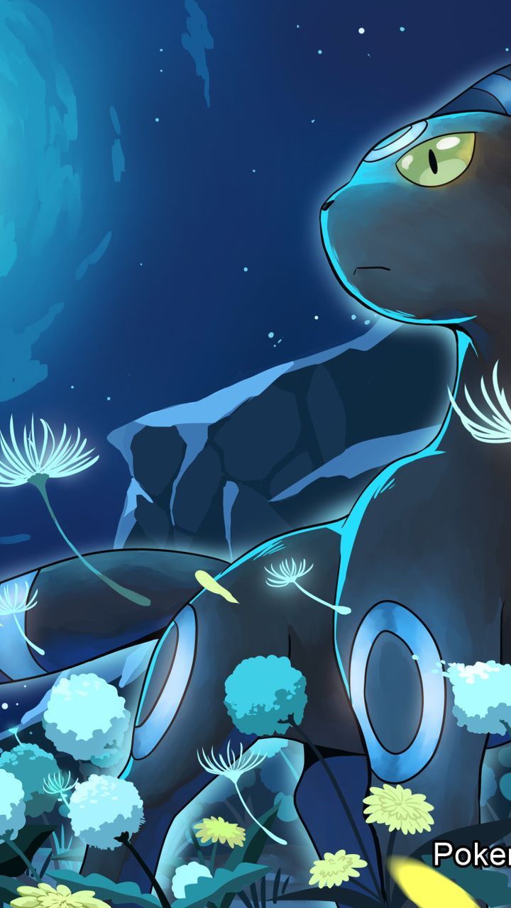 Umbreon Pokemon notturno blu, 720x1280 Full HD Verticale, iPhone