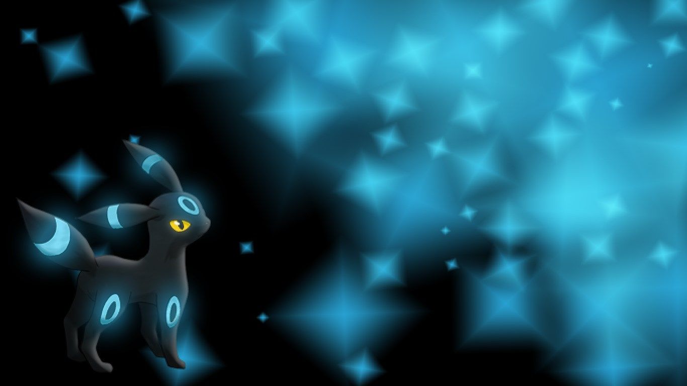 Umbreon Shiny Pokémon blu, 1366x768 HD, Desktop