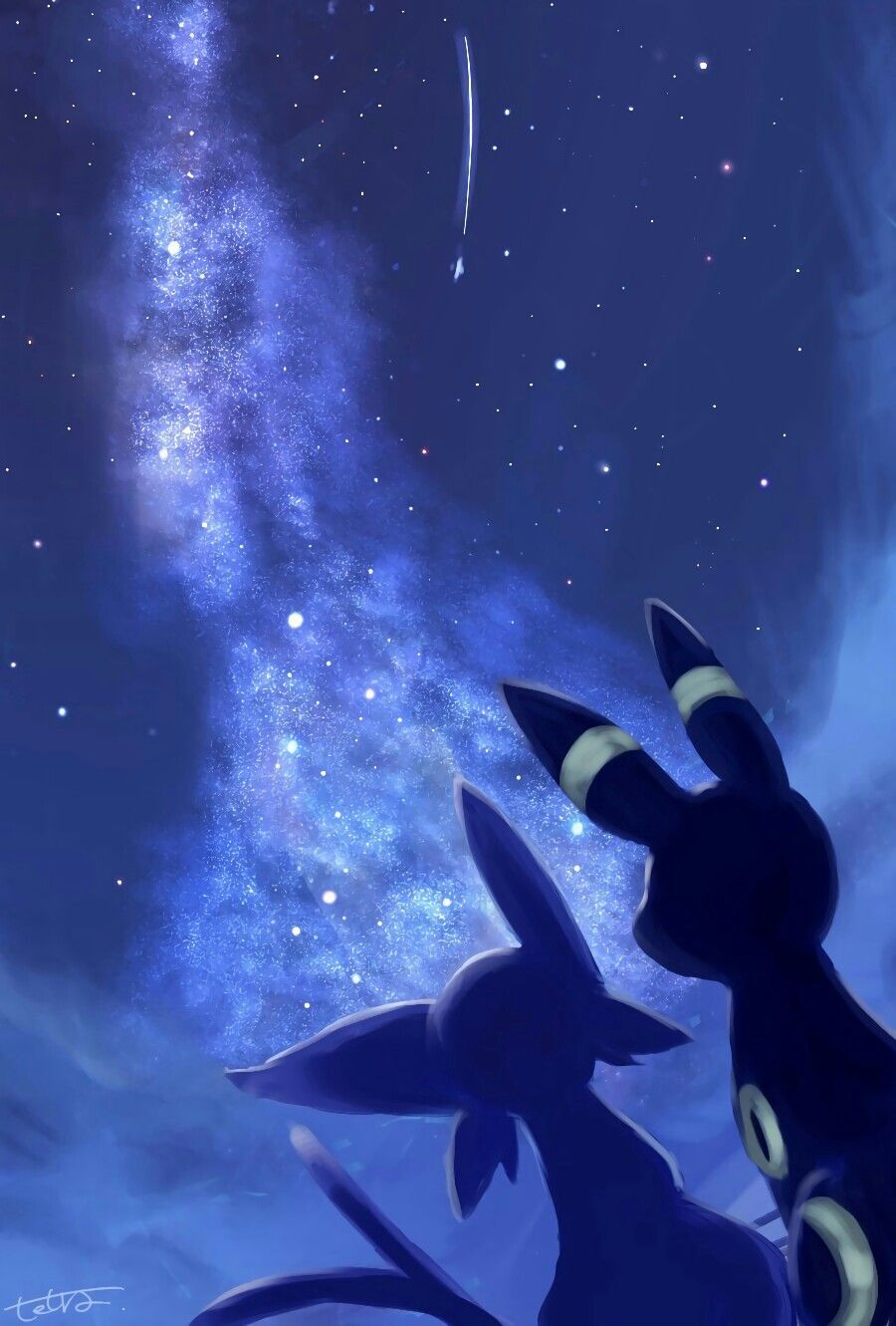 Umbreon osserva cielo stellato, 900x1331 Full HD Verticale, Smartphone