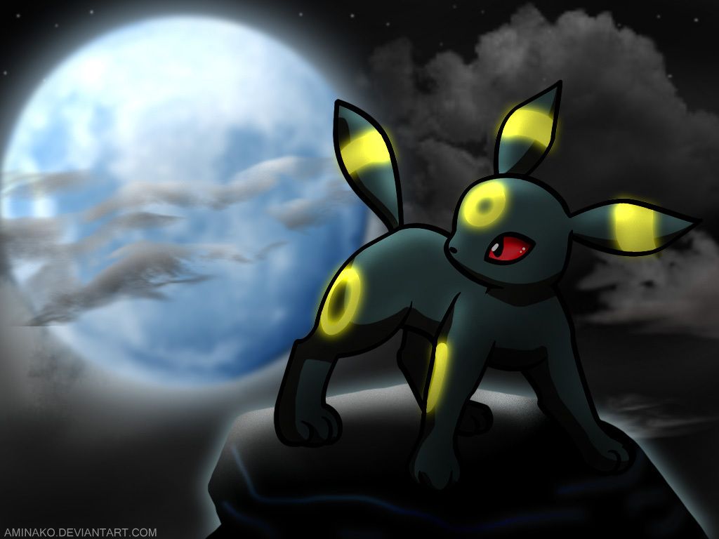 Umbreon shiny sotto la luna, 1024x768 HD, PC