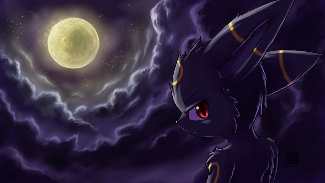 Umbreon con luna piena, 1280x720 HD, Desktop
