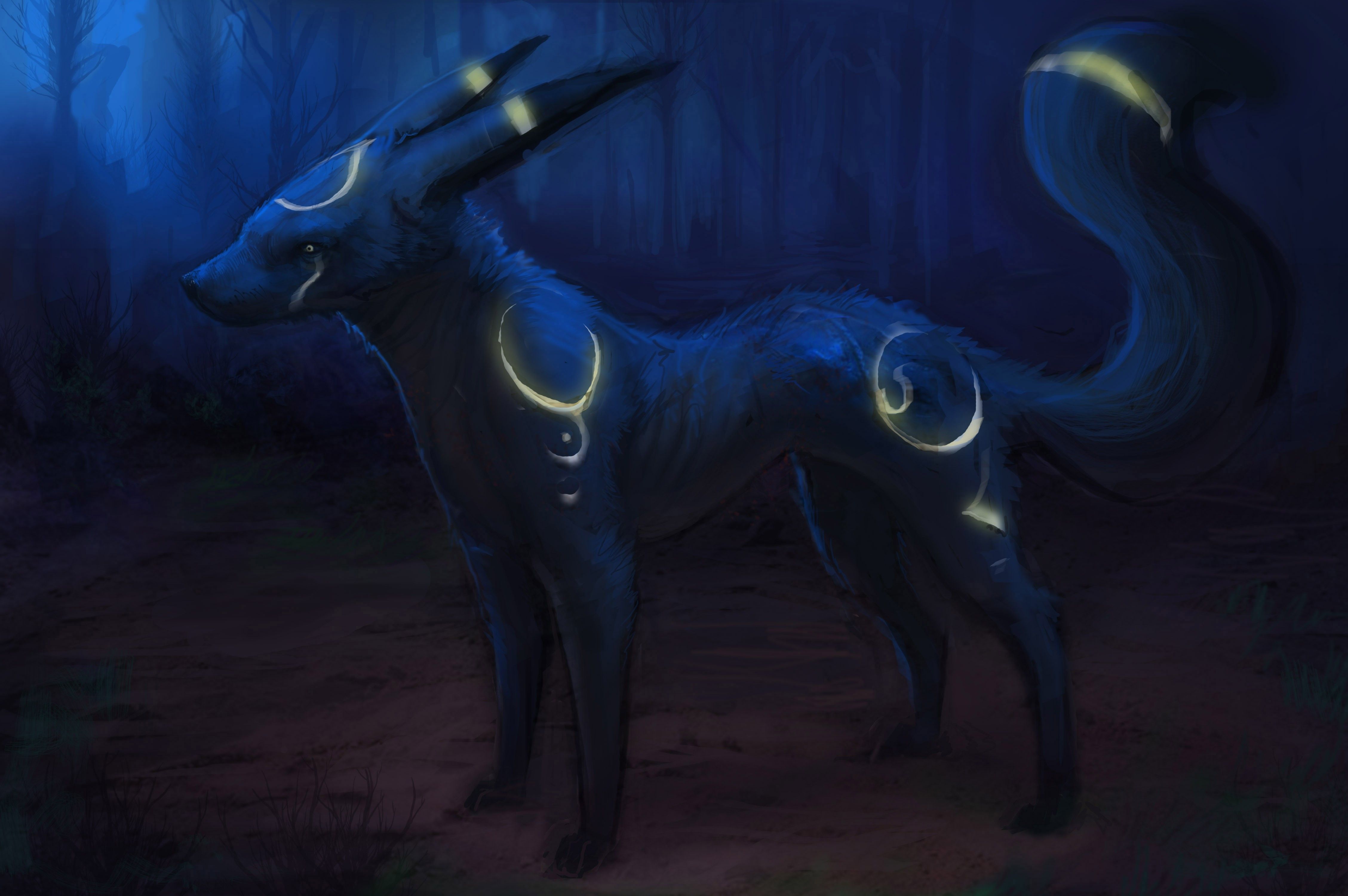 Umbreon realistico foresta blu, 4514x3000 Ultra HD, 4K TV