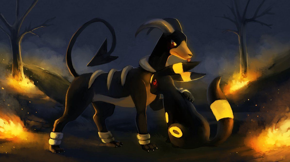 Umbreon shiny Pokemon notturno, 1194x668 HD, Laptop