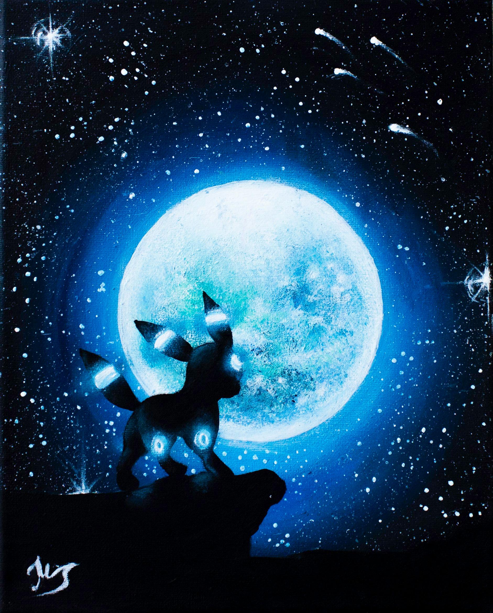Umbreon silhouette luna blu, 1882x2337 Full HD Verticale, iPhone