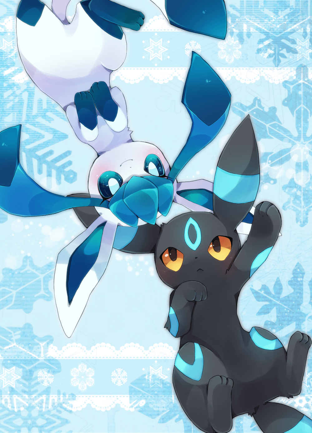 Glaceon e Umbreon cromatici Pokemon, creature tascabili, 1000x1386 Full HD Verticale, iPhone