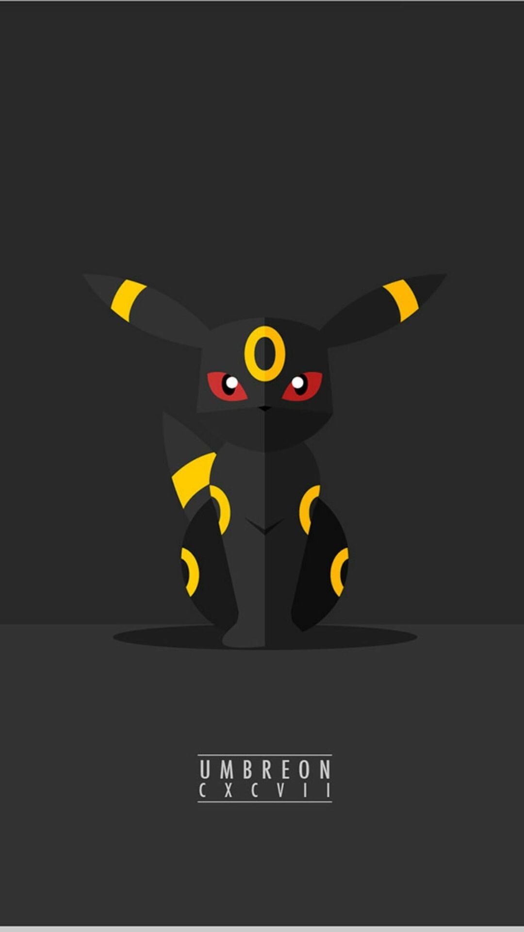 Umbreon Pokemon minimalista, creature tascabili, 1080x1920 Full HD Verticale, iPhone