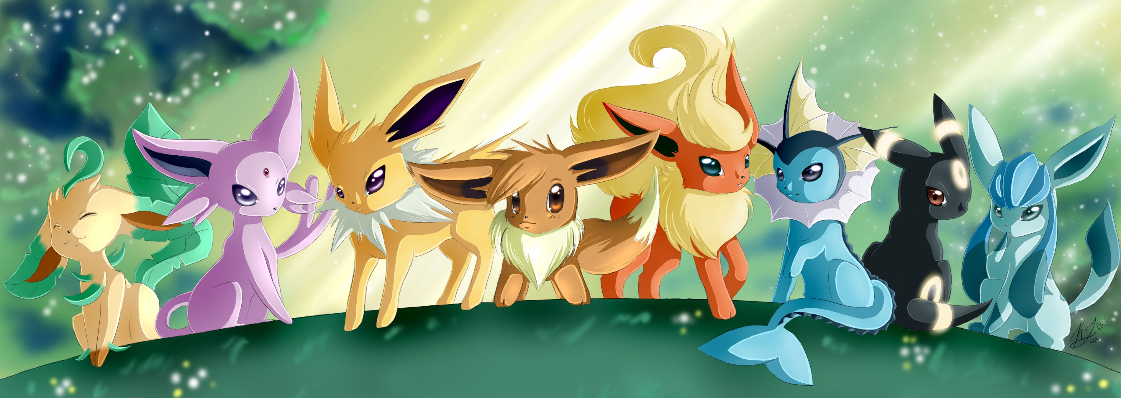 Espeon e Umbreon Pokemon notte, 1132x706 HD, PC
