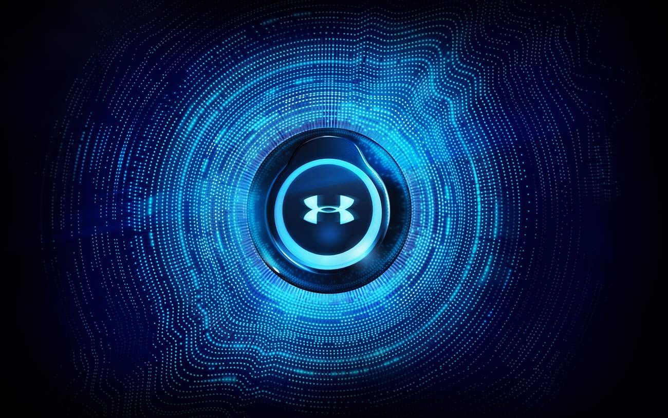 Logo Under Armour digitale blu, 1300x813 HD, Desktop