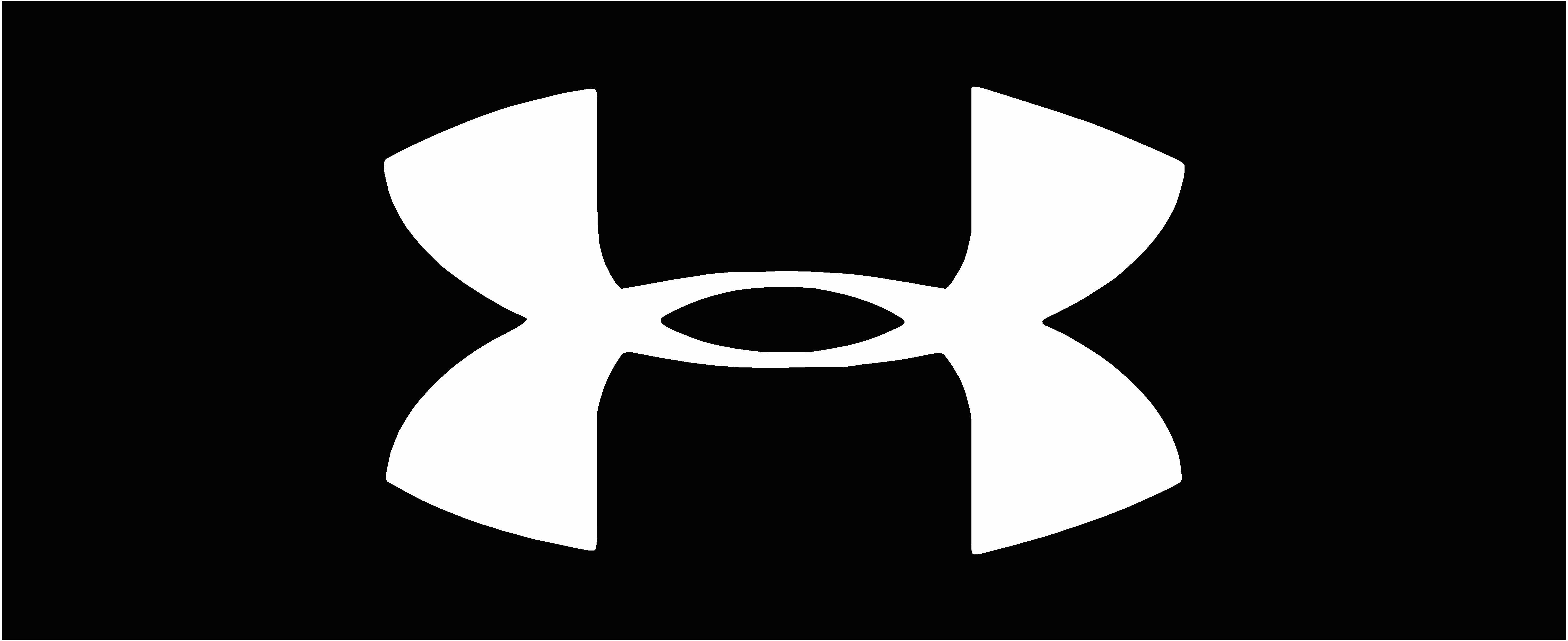 Logo Under Armour bianco nero, 6019x2465 Panoramico, Dual Screen