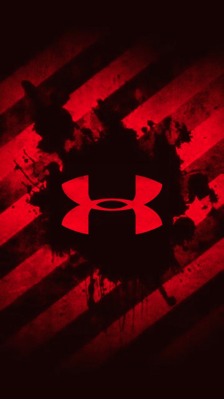 Logo Under Armour rosso nero, abbigliamento sportivo, 720x1280 Verticale, Telefono