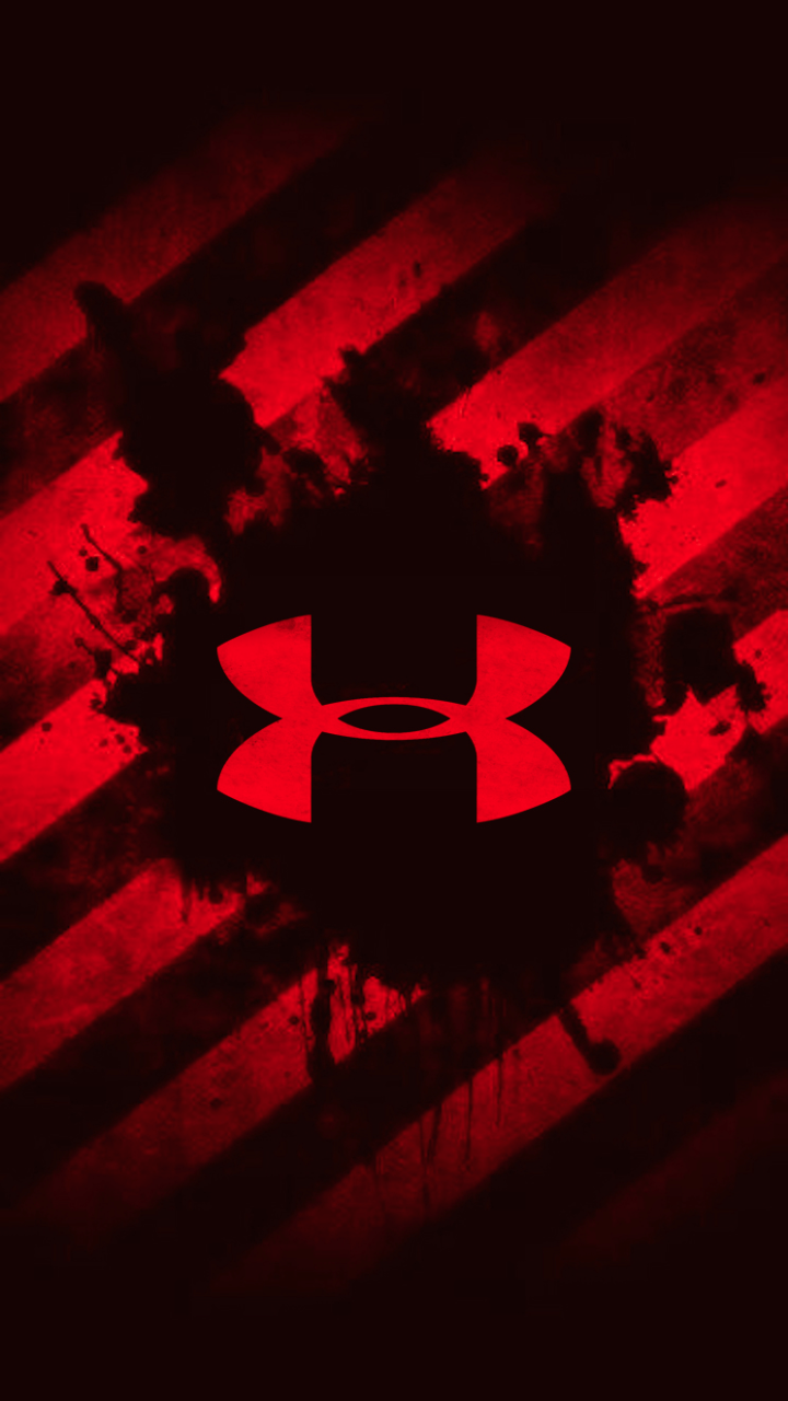 Logo Under Armour rosso nero, abbigliamento sportivo, 720x1280 Verticale, Telefono