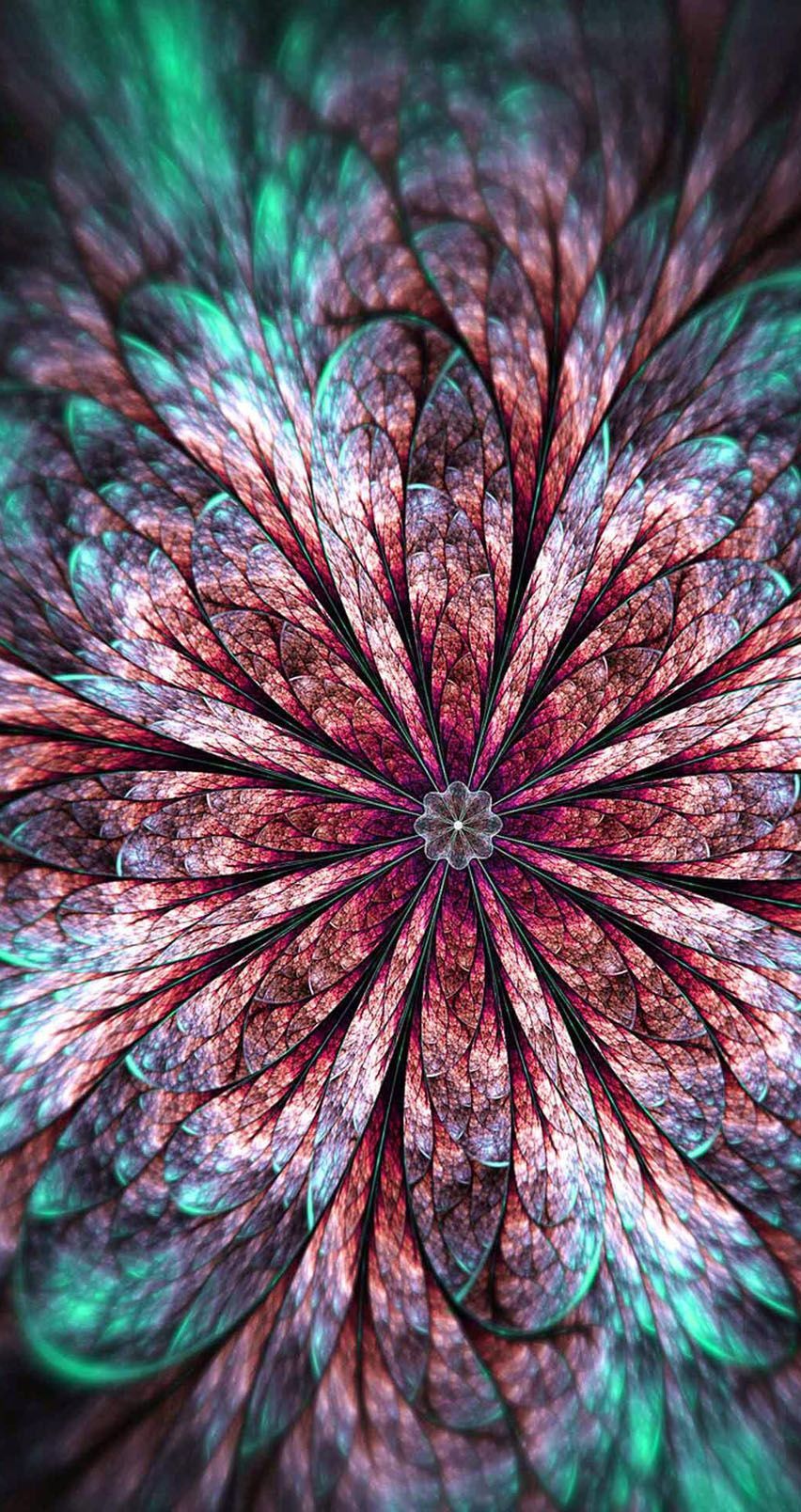 Fiore frattale astratto colorato, 852x1608 Full HD Verticale, Samsung Galaxy