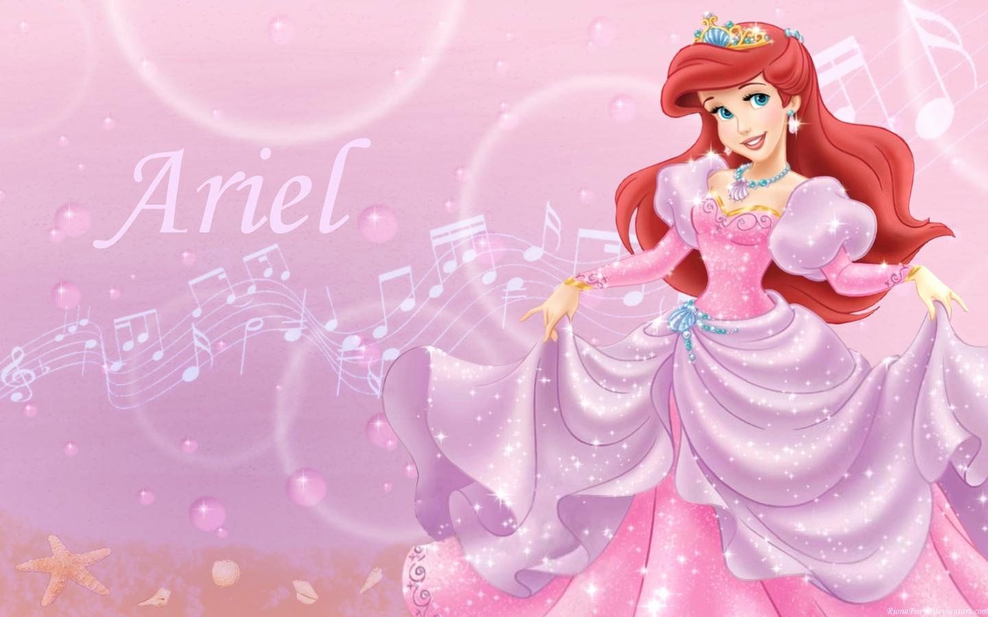 Ariel principessa Disney rosa, classici d'animazione, 1440x900 HD, Desktop