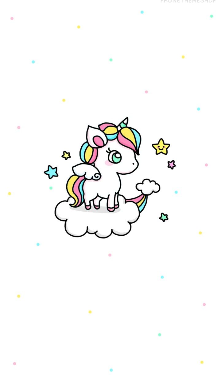 Unicorno carino su nuvola, 720x1240 Full HD Verticale, iPhone