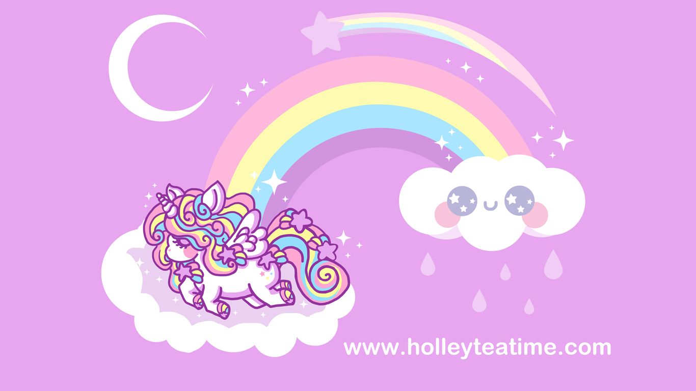 Unicorno arcobaleno cartone animato, 1366x768 720p, iMac