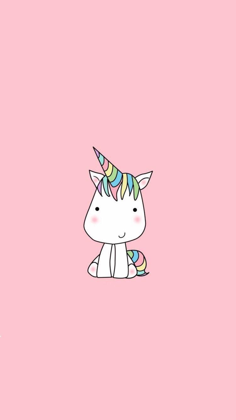 Unicorno kawaii sfondo rosa, 750x1334 Full HD Verticale, iPhone