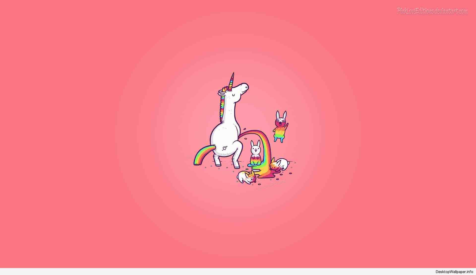 Unicorno cartone rosa arcobaleno, 1920x1108 Full HD 1080p, Desktop