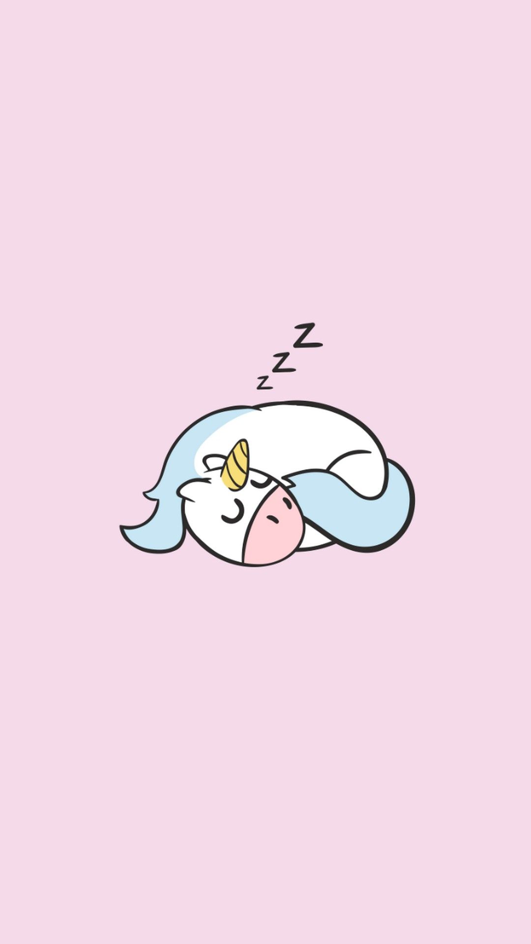 Unicorno kawaii che dorme, 1080x1920 Full HD Verticale, Smartphone