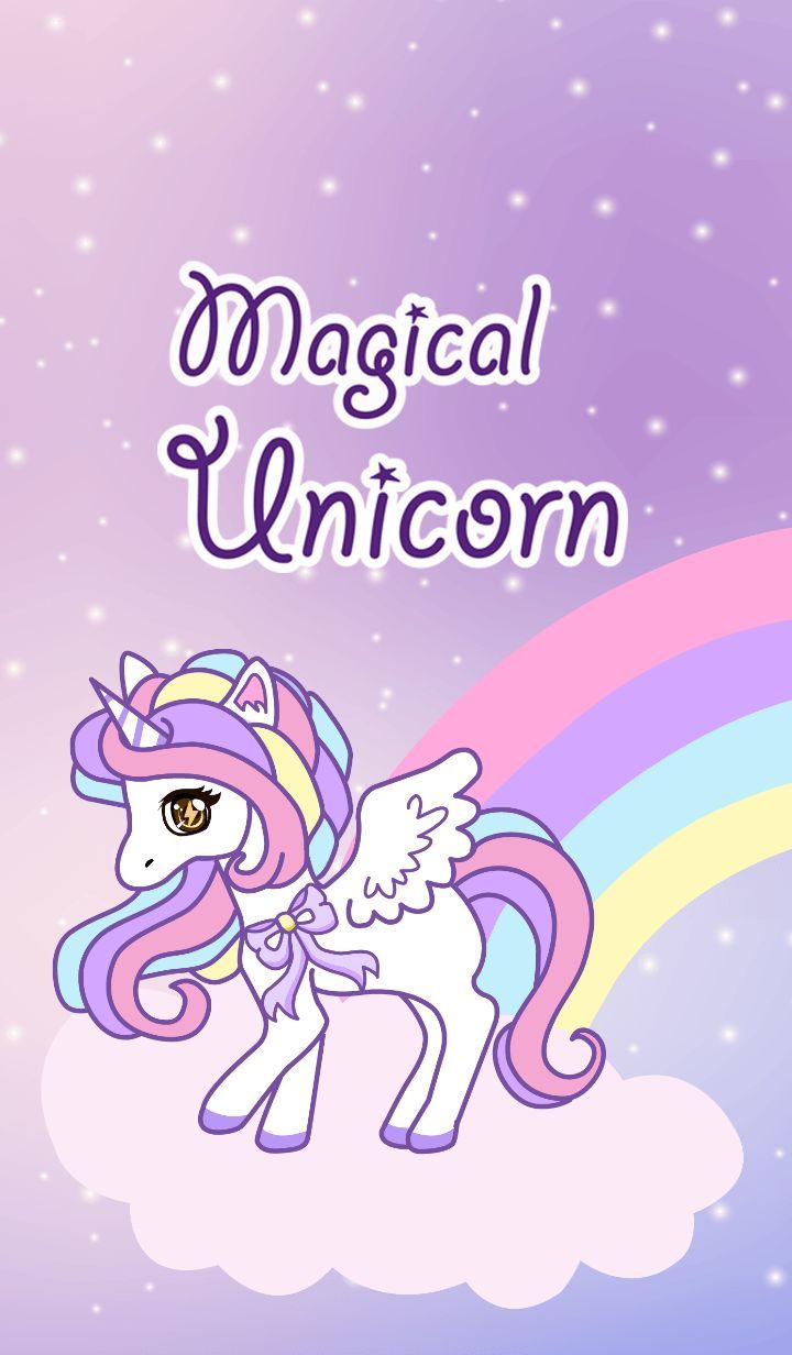 Unicorno cartone su nuvola arcobaleno, 720x1232 Full HD Verticale, iPhone