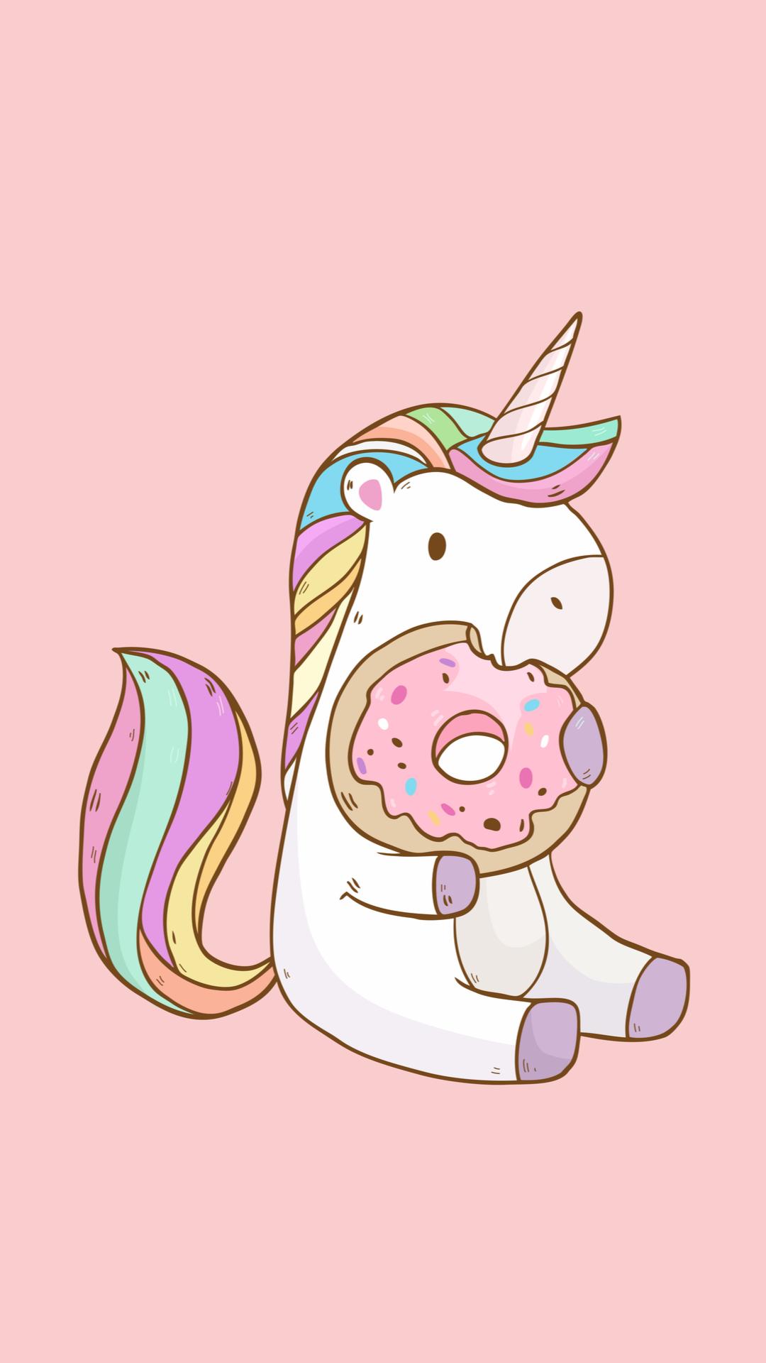 Unicorno con ciambella rosa, 1080x1920 Verticale, Samsung Galaxy